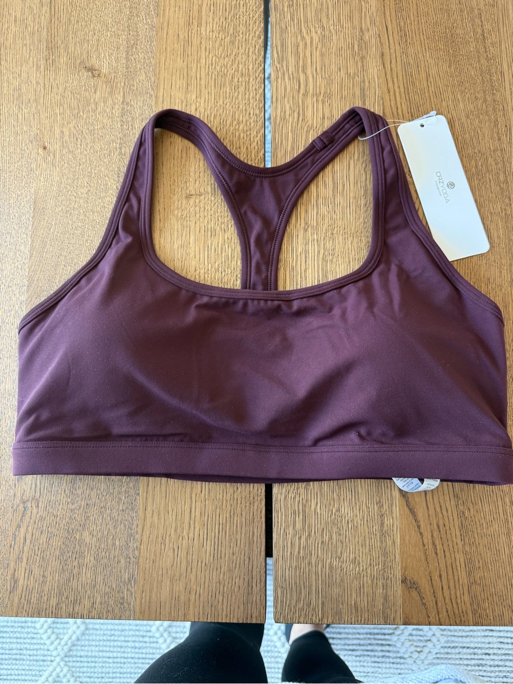 CRZ YOGA Maroon Racerback Sports Bra